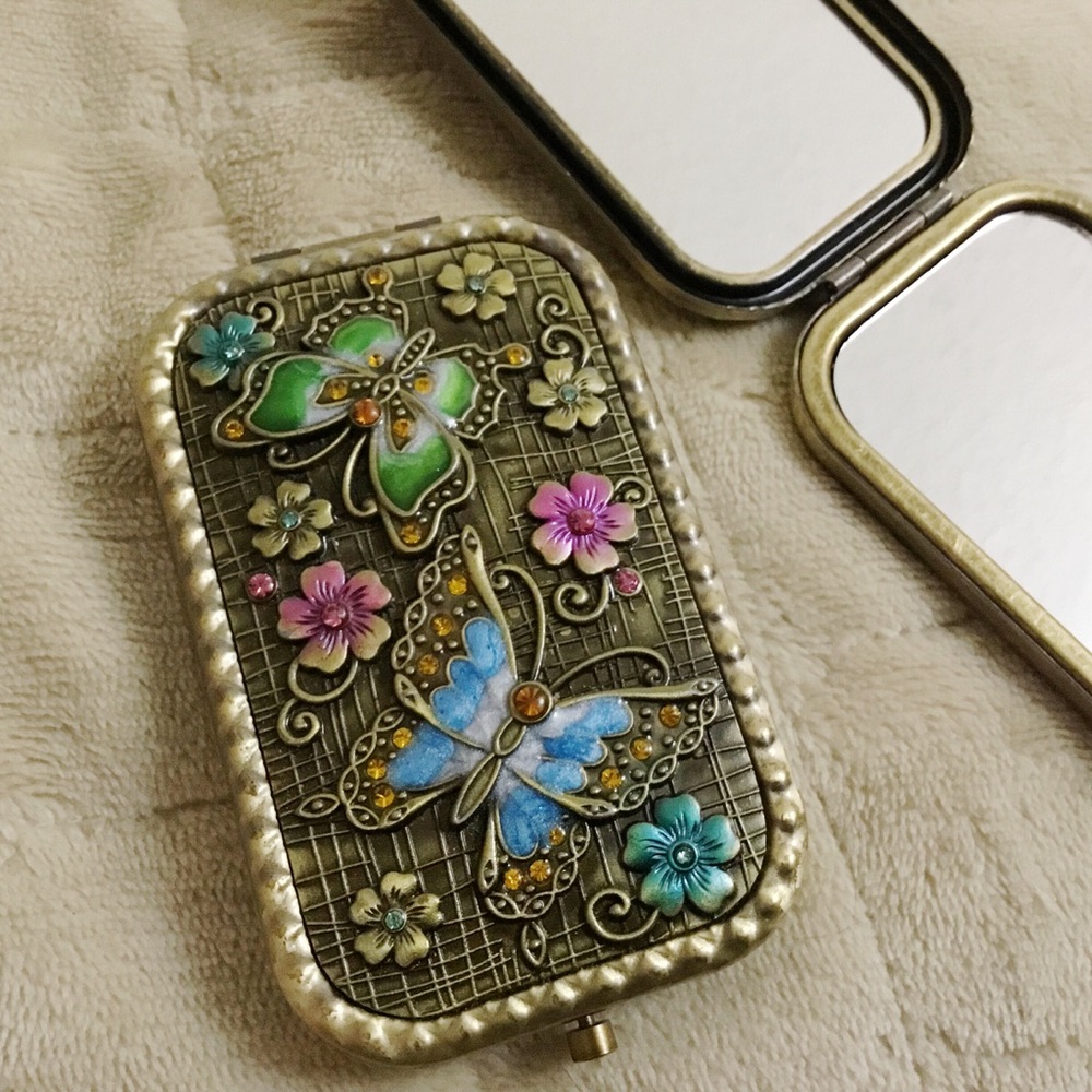 Colorful Butterfly Compact Mirror